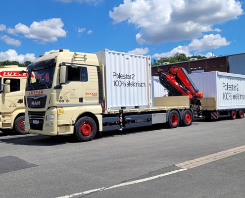 Lutter Spedition NRW - Betriebsumzüge - Maschinentransport - Logistik - Container transport-with-loading-crane