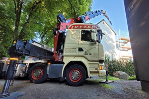 Lutter Spedition NRW - Betriebsumzüge - Maschinentransport - Logistik - Ladekran bei Bauleistungen