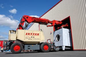 Lutter Spedition NRW - Betriebsumzüge - Maschinentransport - Logistik - Verladung von Maschinen mit Bakran